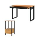 Ver imagem 3 de Mesa Escritório e Mesa de Apoio Industrial Dalla Costa Mdf Cor:preto Fosco com Freijó