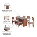 Ver imagem 5 de Conjunto de Mesa Sala de Jantar Ripada Tampo com Vidro 1,60m 6 Cadeiras Santiago Dobuê Madeirado/