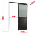 Ver imagem 4 de Porta de Correr Suspensa Meia Lambril Meia Vidro Esq L.25 Preta 210x80 Brimak