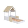 Cama Infantil Montessoriana Casinha Branca e Carvalho Completa - 3