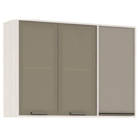 Armário De Cozinha Luciane 3 Portas Linea Patina Mocca Laca