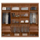 Ver imagem 2 de Guarda Roupa Casal Vortex Jatobá S01 8 Portas 4 Gavetas MDP com Espelho Jatoba Mpozenato 239cm