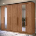 Ver imagem 1 de Guarda Roupa Casal Vortex Jatobá S01 8 Portas 4 Gavetas MDP com Espelho Jatoba Mpozenato 239cm