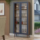 Ver imagem 1 de Cristaleira 70 Cm 2 Portas de Vidro com Pés Cônicos Rustic-azul-rustic Vik Madesa