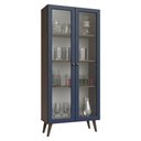 Ver imagem 2 de Cristaleira 70 Cm 2 Portas de Vidro com Pés Cônicos Rustic-azul-rustic Vik Madesa