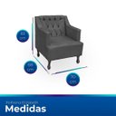 Ver imagem 7 de Kit 2 Poltronas para Sala de Estar Clássica Confortável e Reforçada Suede Elizabeth:cinza Chumbo