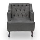 Ver imagem 6 de Kit 2 Poltronas para Sala de Estar Clássica Confortável e Reforçada Suede Elizabeth:cinza Chumbo