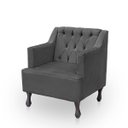 Ver imagem 5 de Kit 2 Poltronas para Sala de Estar Clássica Confortável e Reforçada Suede Elizabeth:cinza Chumbo