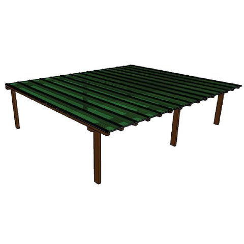 Kit Policarbonato Verde 4mm 12,00m X 4,00m - Perfis Naturais