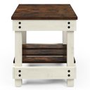 Ver imagem 2 de Mesa Lateral de Madeira com Prateleira Branco Envelhecido
