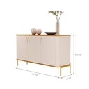 Ver imagem 4 de Conjunto Buffet e Cristaleira Lirio Off White Nature Dourado
