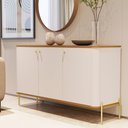 Ver imagem 2 de Conjunto Buffet e Cristaleira Lirio Off White Nature Dourado