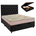 Ver imagem 1 de Conjunto Cama Box Bau Preto Casal + Colchão D33 Maxsono Paropas + Cabeceira