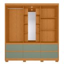 Ver mais imagens de Guarda-Roupa 2 Portas e 6 Gavetas Atena Marrom/Cinamomo/Salvia