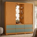 Ver imagem 5 de Guarda-Roupa 2 Portas e 6 Gavetas Atena Marrom/Cinamomo/Salvia