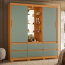 Ver imagem 1 de Guarda-Roupa 2 Portas e 6 Gavetas Atena Marrom/Cinamomo/Salvia