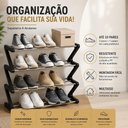 Ver imagem 3 de Sapateira Organizador Sapatos 4 Prateleiras Preto 10 Pares Tenis Chinelos Quarto Closet Lavanderia