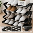 Ver imagem 6 de Sapateira Organizador Sapatos 4 Prateleiras Preto 10 Pares Tenis Chinelos Quarto Closet Lavanderia