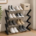 Ver imagem 4 de Sapateira Organizador Sapatos 4 Prateleiras Preto 10 Pares Tenis Chinelos Quarto Closet Lavanderia