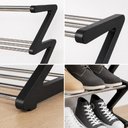 Ver imagem 5 de Sapateira Organizador Sapatos 4 Prateleiras Preto 10 Pares Tenis Chinelos Quarto Closet Lavanderia