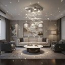 Ver imagem 4 de Lustre para Sala, Corredor, Quarto, Cristal K9 Base 38x38