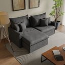 Ver imagem 1 de Sofá Cama Casal Retrátil e Reclinável 4 Lugares Veludo Cinza Colibri 220cm CabeCasa MadeiraOriginals
