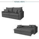Ver imagem 4 de Sofá Cama Casal Retrátil e Reclinável 4 Lugares Veludo Cinza Colibri 220cm CabeCasa MadeiraOriginals