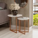 Ver imagem 2 de Mesa Lateral De Sala Pé De Ferro Sofá Apoio Canto Moderna
