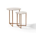 Ver imagem 1 de Mesa Lateral De Sala Pé De Ferro Sofá Apoio Canto Moderna