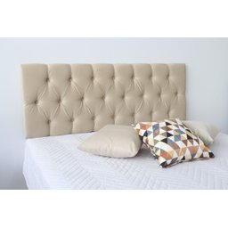 Cabeceira Premium Solteiro com Botões 90x60cm Off White - 1