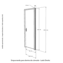 Porta Lisa Curupixa Batente Ecolológico 14 Fechadura 813/02 82 X 2,10 Direito - 3