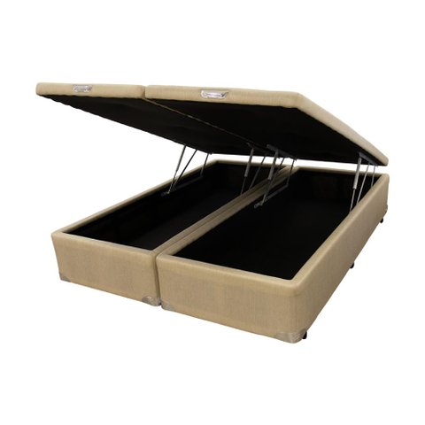 Cama Box Baú Castor King Linho Bege 180x200x35cm