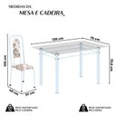Ver imagem 3 de Conjunto de Mesa Tubular com 4 Cadeiras Lara Branco/Arabesco