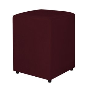 Puff Quadrado Decorativo Para Sala Suede Cores - DS Estofados Bordô
