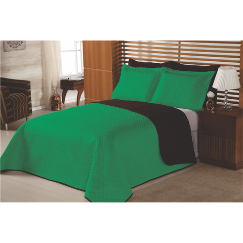 Cobre Leito Solteiro Dupla Face 2 Pçs Florença:verde