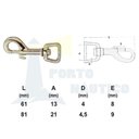 Ver imagem 6 de Mosquetão Inox Assimétrico Com Destorcedor 81Mm