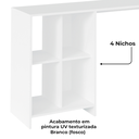 Ver imagem 5 de Mesa Escrivaninha 4 Nichos 110 Cm Trix Branco Arly