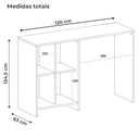 Ver imagem 3 de Mesa Escrivaninha 4 Nichos 110 Cm Trix Branco Arly