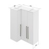 Guarda Roupa de Canto Reto 3 Portas MDF Lotus Belmax:Carvalho - 5