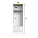 Ver imagem 5 de Guarda-Roupa Solteiro 2 Portas 2 Gavetas Americano 60cm Branco/Ipê - Decibal
