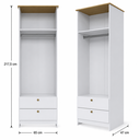 Ver imagem 7 de Guarda-Roupa Solteiro 60cm 2 Portas 2 Gavetas RP2220 Branco/Ipê - Decibal