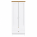 Ver imagem 2 de Guarda-Roupa Solteiro 60cm 2 Portas 2 Gavetas RP2220 Branco/Ipê - Decibal
