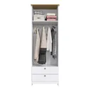 Ver imagem 7 de Guarda-Roupa Solteiro 2 Portas 2 Gavetas Americano 60cm Branco/Ipê - Decibal