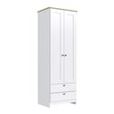 Ver imagem 4 de Guarda-Roupa Solteiro 60cm 2 Portas 2 Gavetas RP2220 Branco/Ipê - Decibal