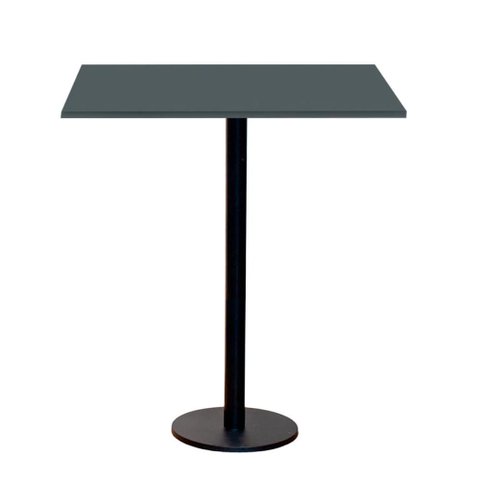 Mesa Pisa Beta Bistrô Fratini 107,50cm (a) Disco Redondo Preto Tampo Mdp Quadrado Grafito 80cm (l)