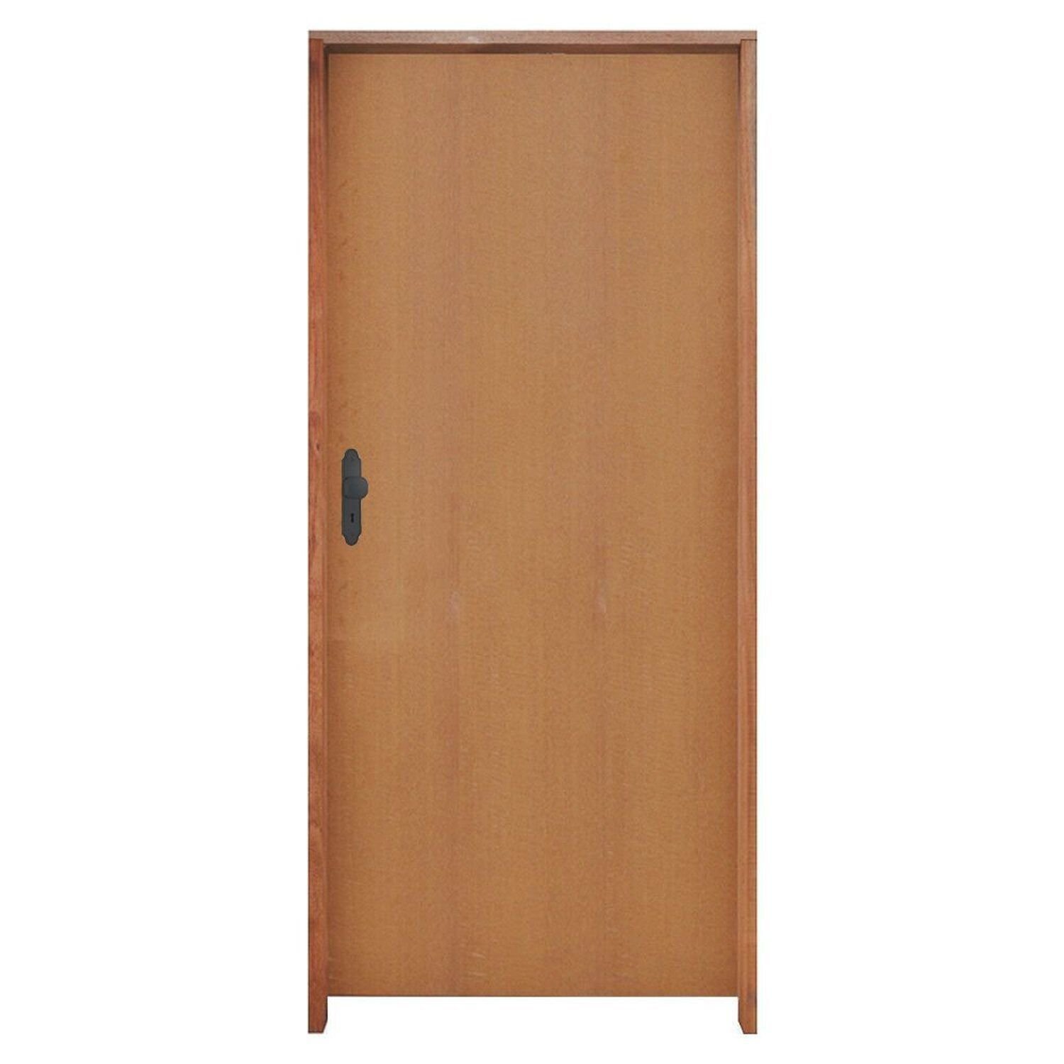 Porta Lisa Padrão Imbuia Batente Ecolológico 09 Fechadura 813/02