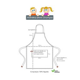 Avental Infantil Rosa Algodao Cozinha Artes Pintura Crianças Kids - 3