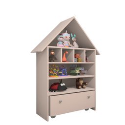 Casinha Nina Organizadora de Brinquedos 100% Mdf Rosa - 7