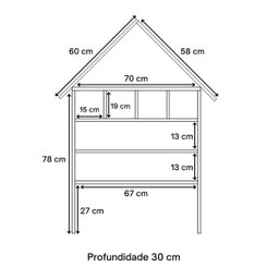 Casinha Nina Organizadora de Brinquedos 100% Mdf Rosa - 9