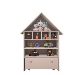 Casinha Nina Organizadora de Brinquedos 100% Mdf Rosa - 2